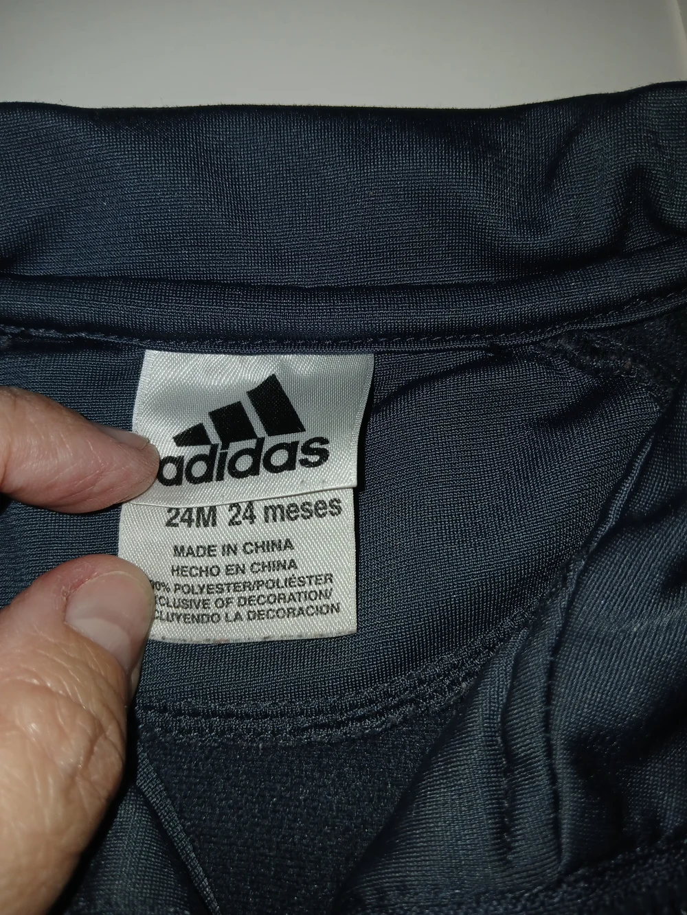 Adidas Navy Blue Kids Track Jacket with White Stripes 24m D0386
